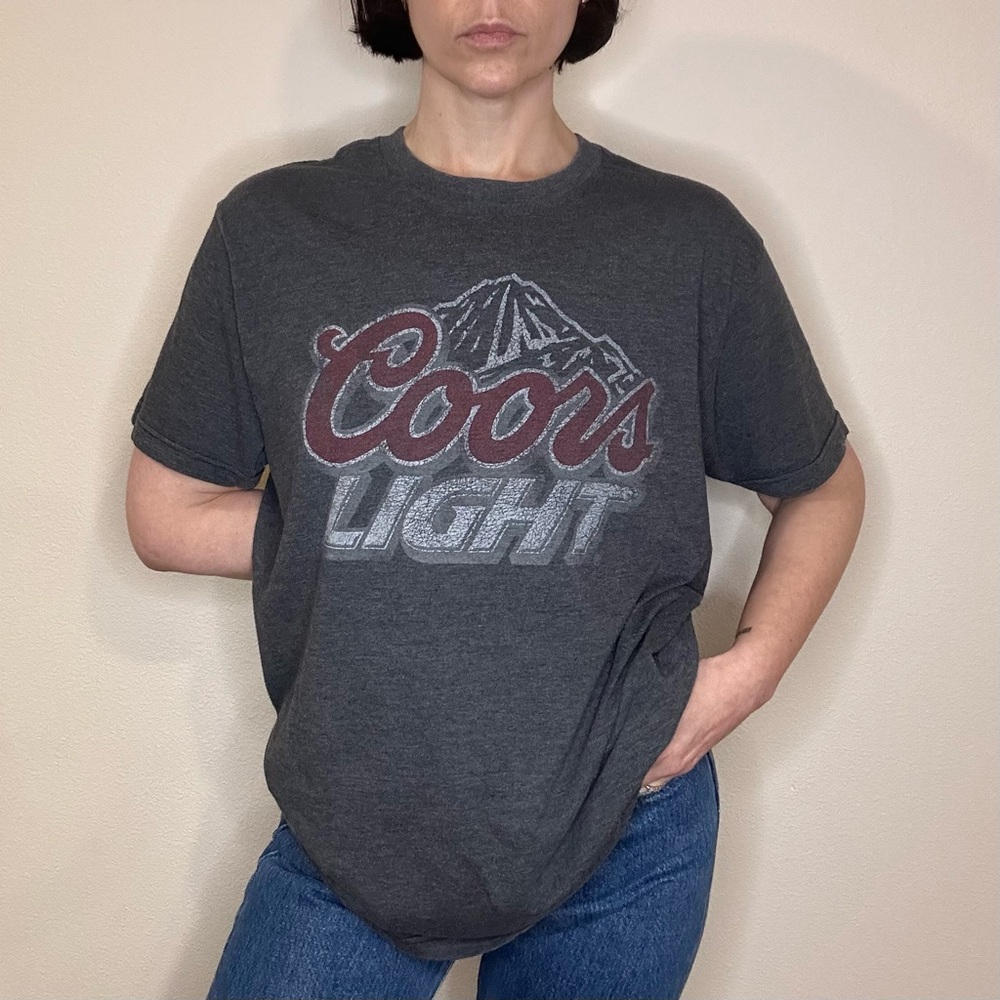 Coors Light | Oversized Grey Crew Neck T-Shirt | Size M